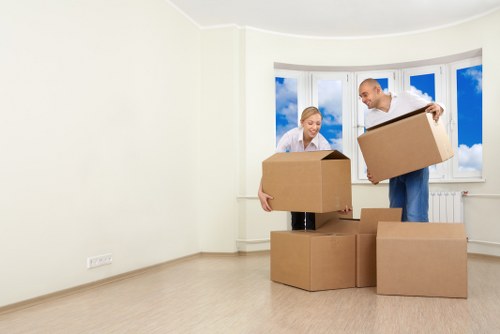Prepared removal truck for loading boxes and bulky items